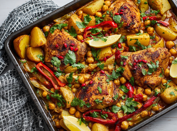Kip & Kikkererwten Traybake - recept van The Spice Club
