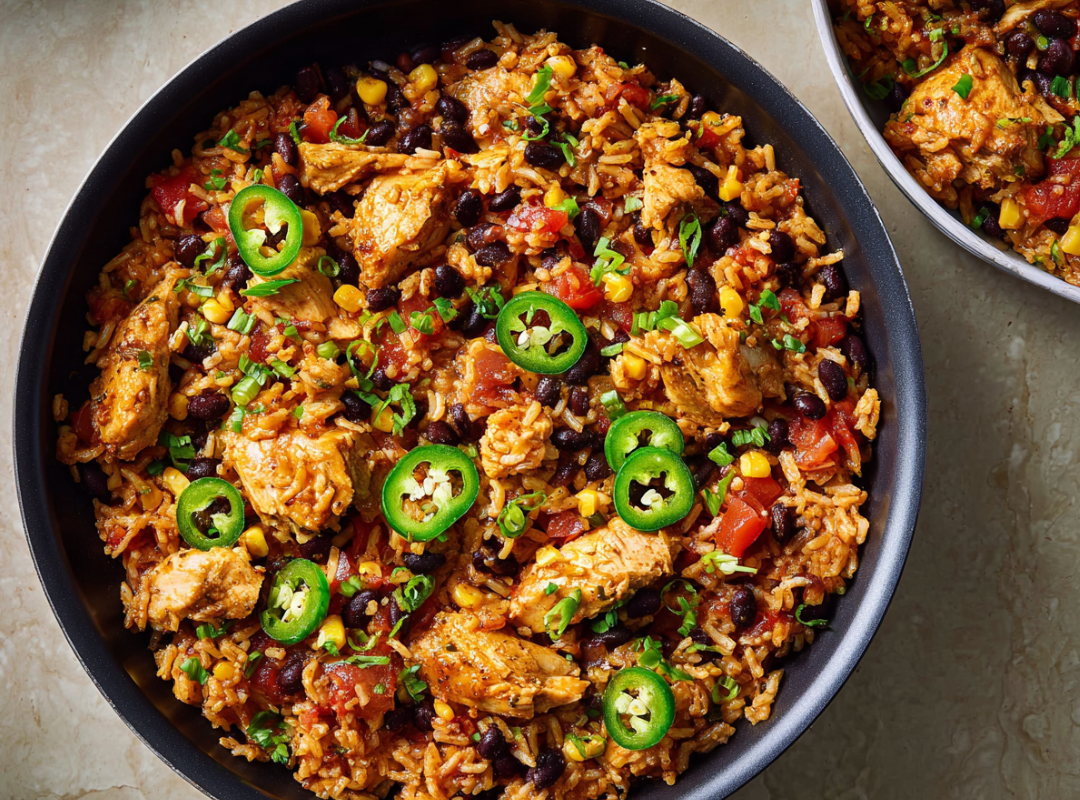 1-pans Mexicaanse kip met rijst