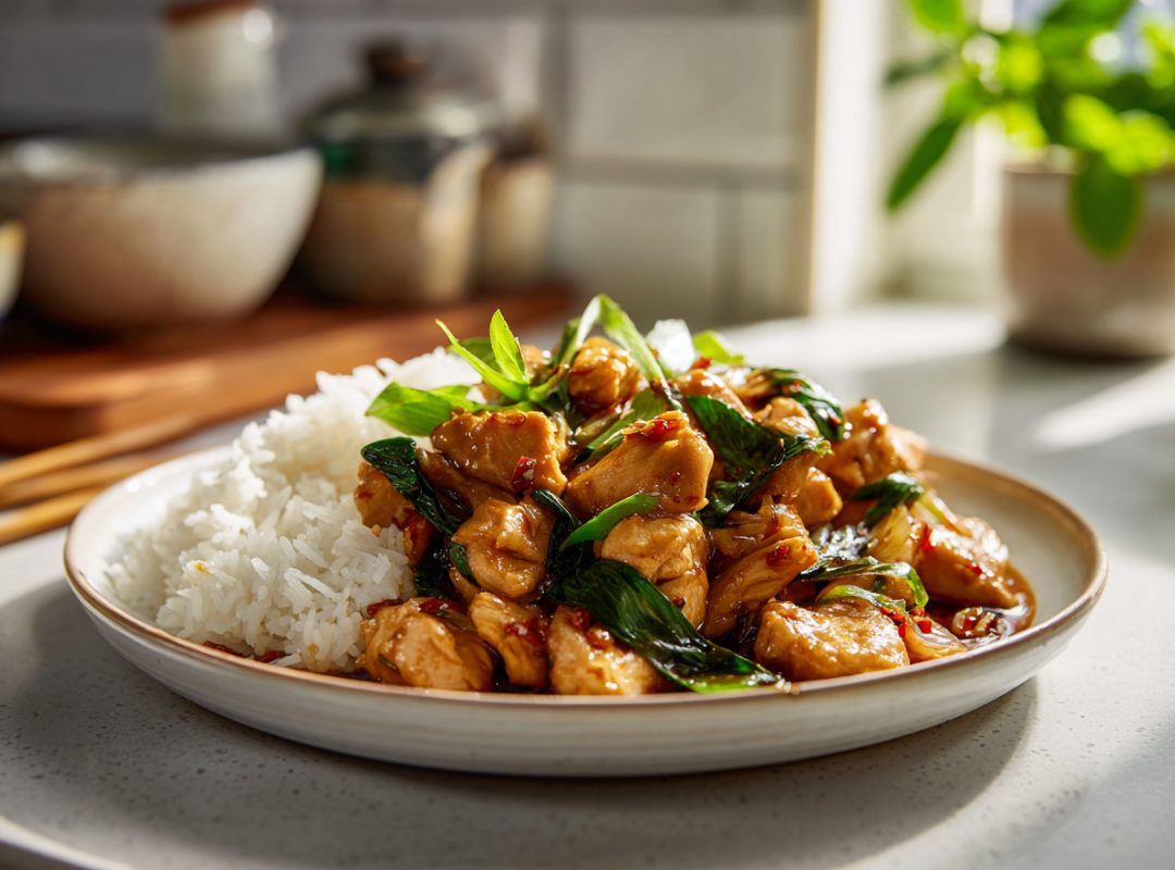 Chinese 5 Spice Kip met Basilicum