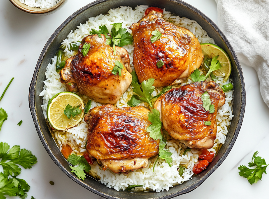 Thaise kip met kokos rijst