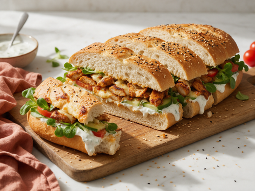 Gevuld Turks Brood met Kip en Knoflooksaus