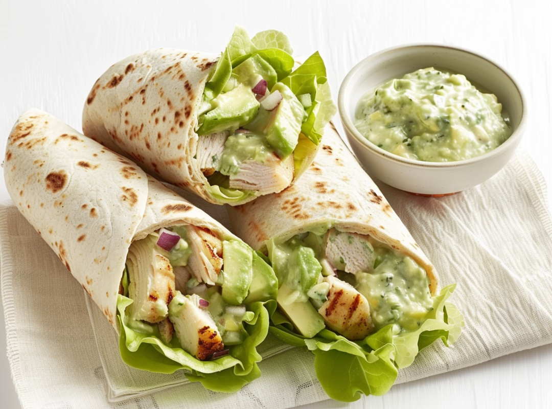 Kip Wraps met Avocado & Yoghurt Saus