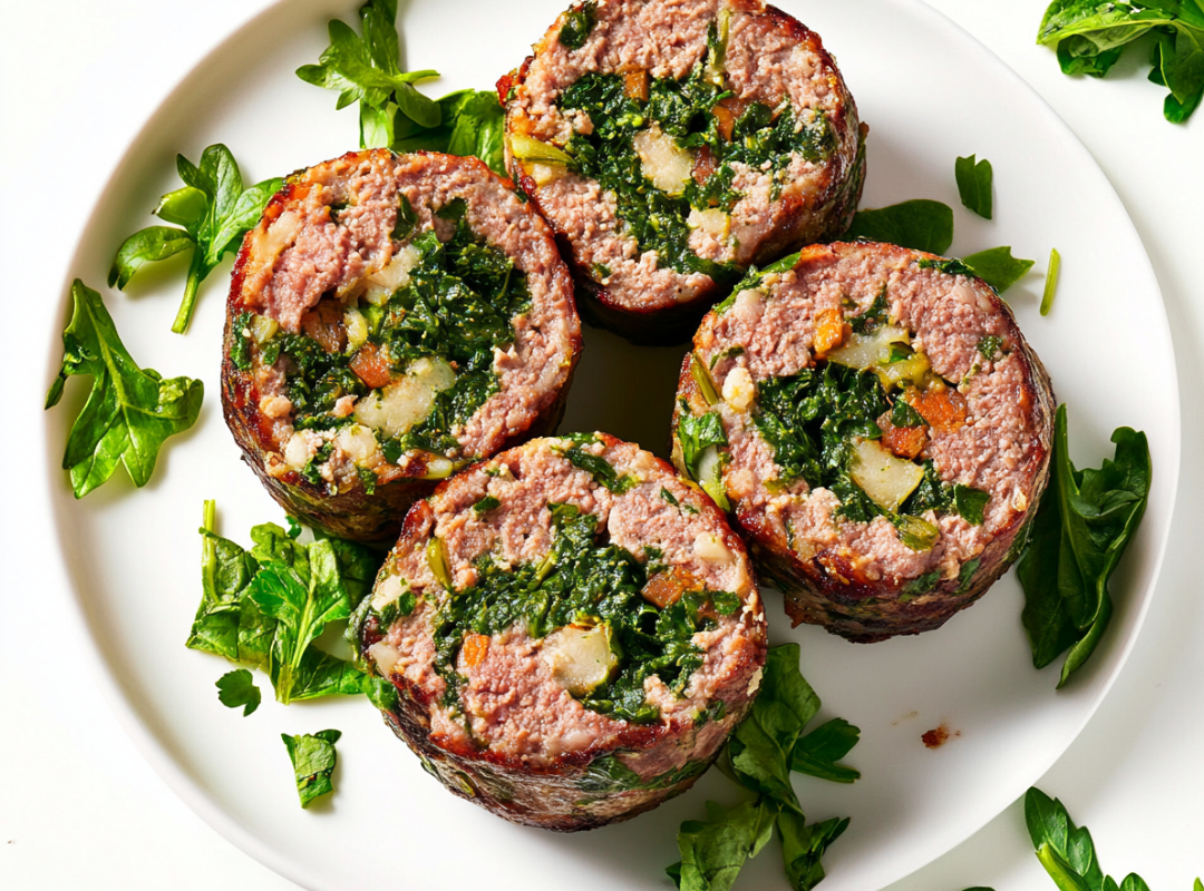 Gehaktbrood met Spinazievulling