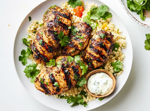 Za'atar kip met knoflook yoghurt & koriander - recept van The Spice Club