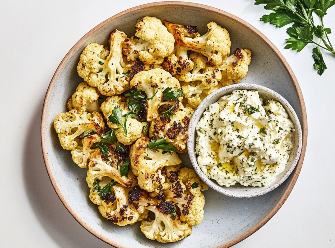 Za'atar bloemkool met feta crème