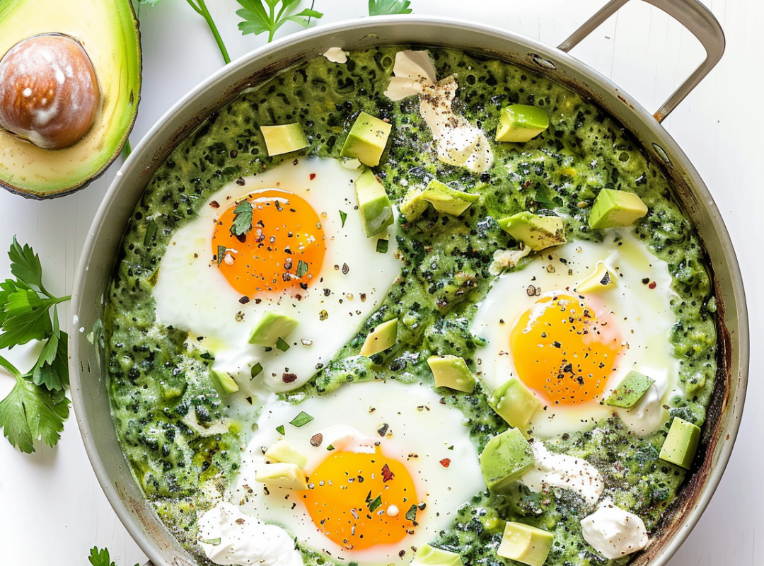 Groene Shakshuka met Avocado