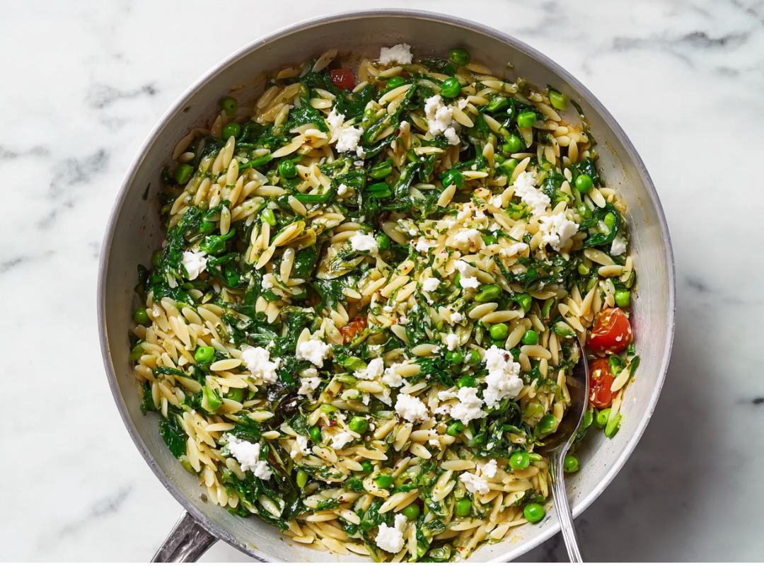 1 pans Green Goddess Orzo met Feta en Spinazie