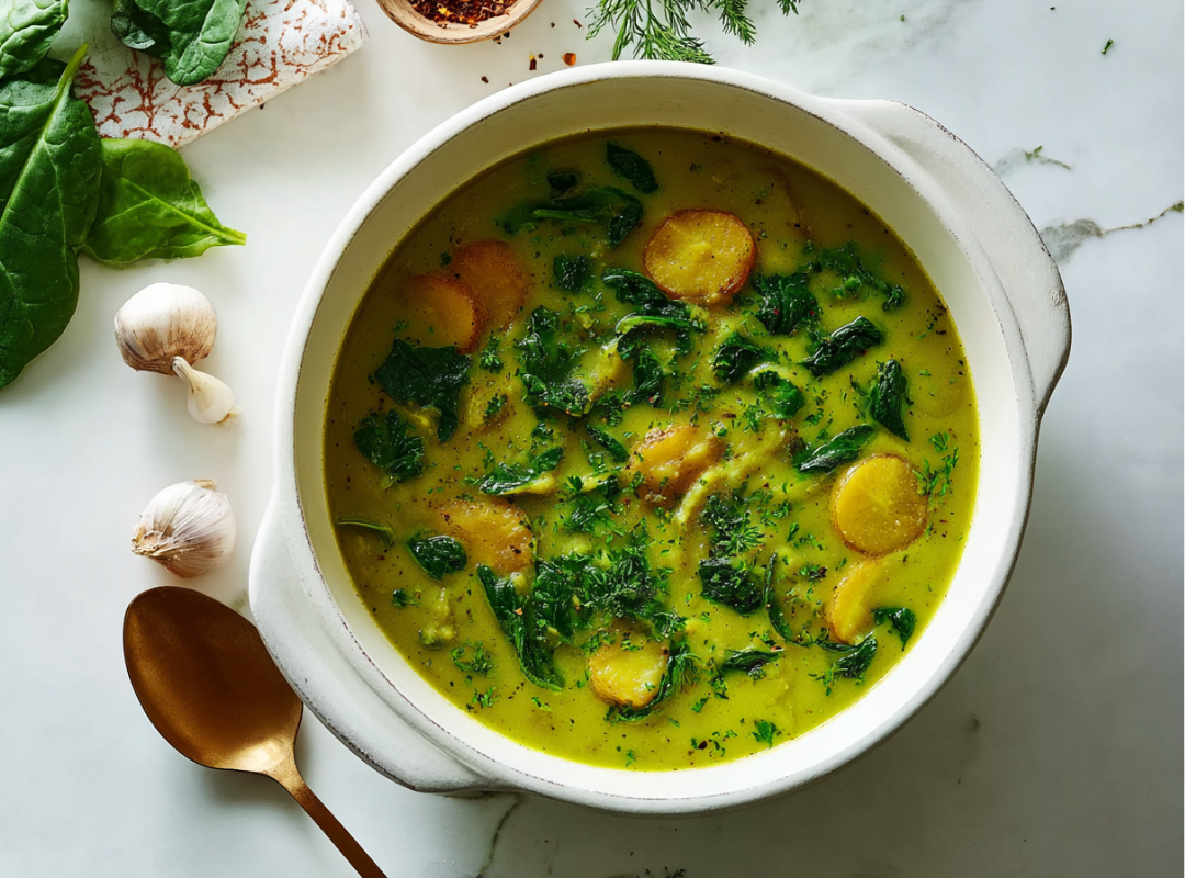 Gouden Soep met Aardappels en Groenten