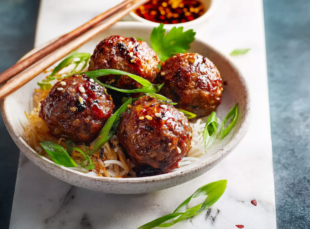 Aziatische Five Spice Gehaktballetjes met Rijst