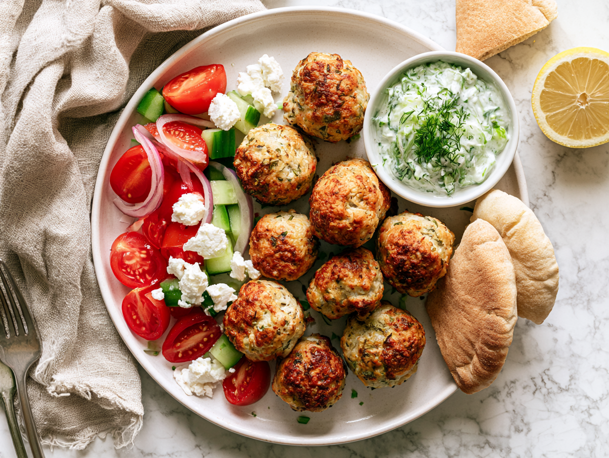 Kipgehaktballetjes uit de Oven met Tzatziki