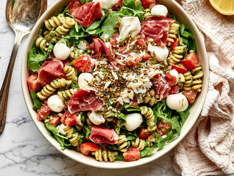 Pastasalade met Carpaccio en Mozzarella