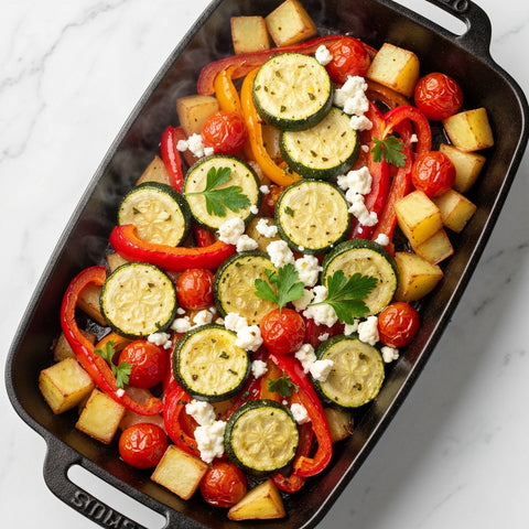 Gezonde traybake met groenten en kruiden