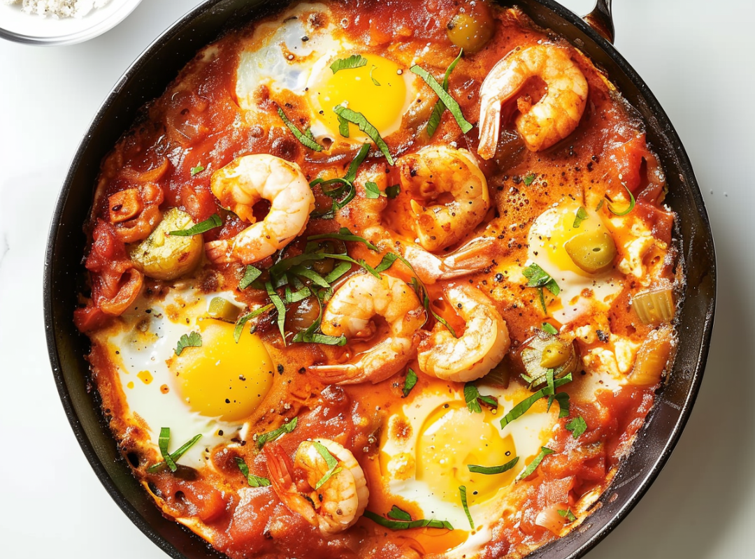 Shakshuka met garnalen