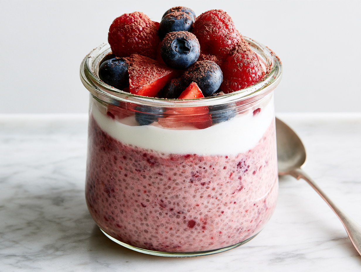 Bosvruchten Chiapudding met Cacao