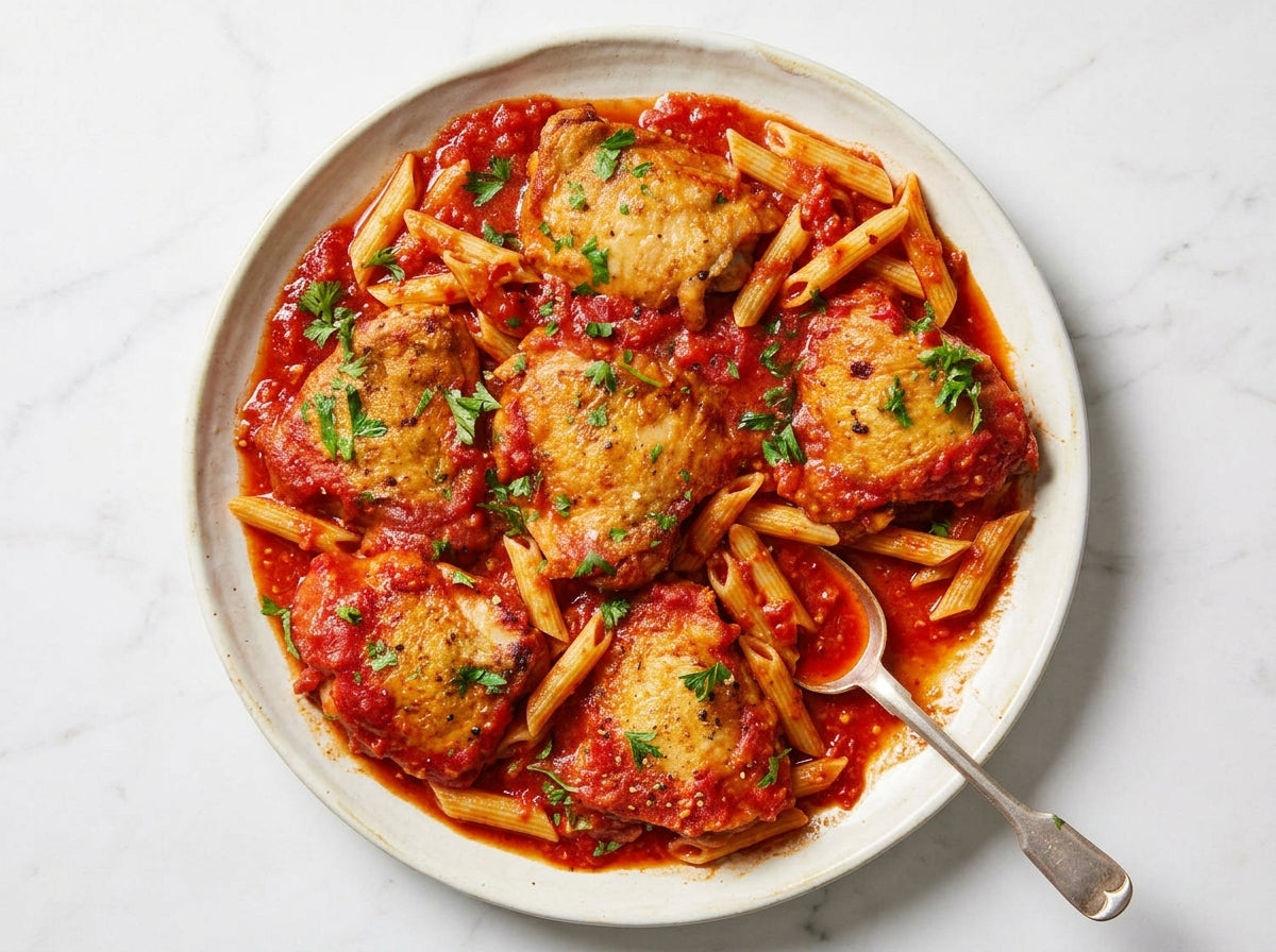 Italiaanse Kip Arrabbiata met pasta