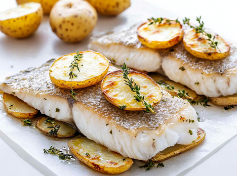 Limoen Witvis met gebakken aardappeltjes