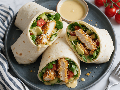 Wraps met Krokante Kip en Honing-Mosterdsaus