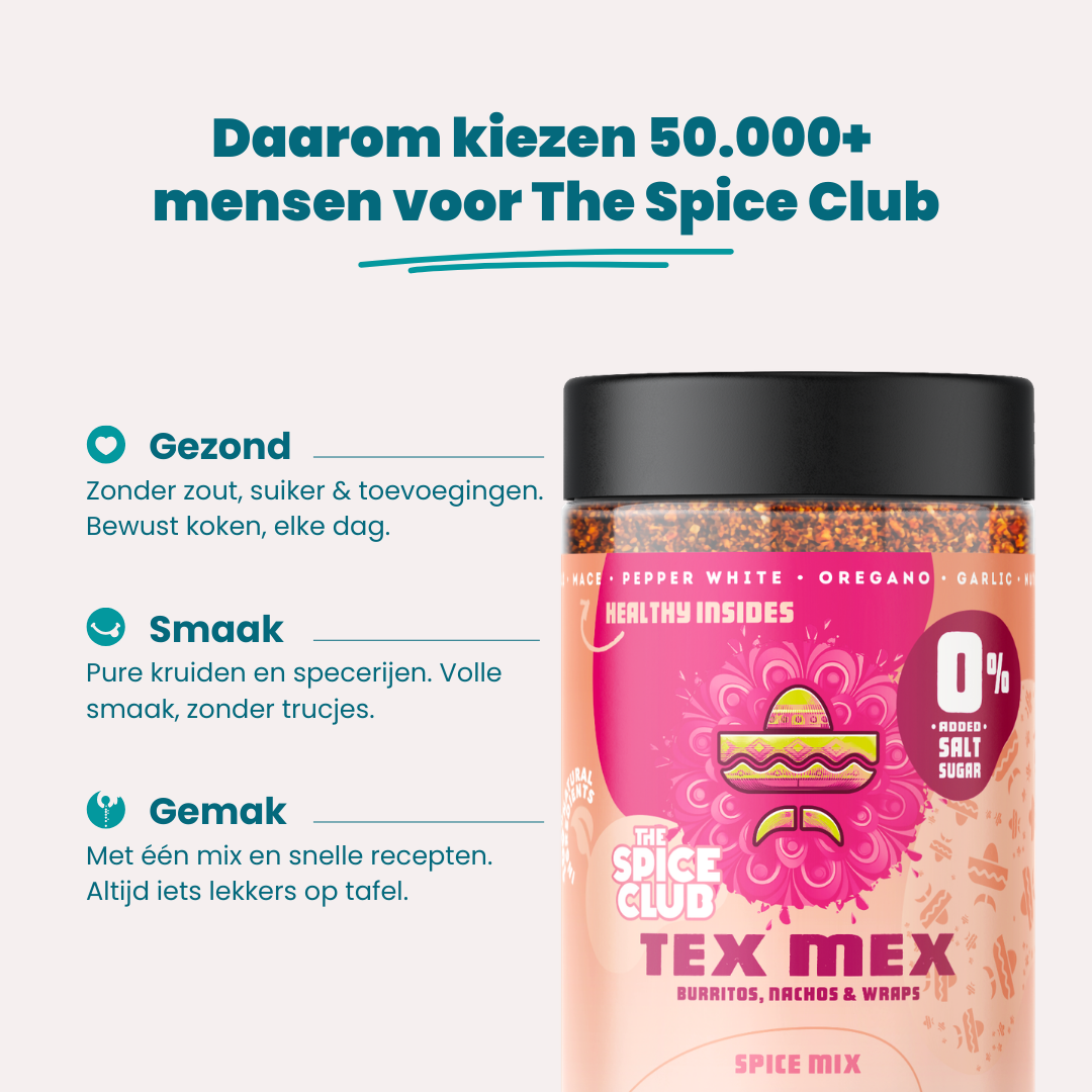 Tex Mex Mix - Mexicaanse kruidenmix, 100% natuurlijk, zoutvrij - sfeerbeeld | The Spice Club
