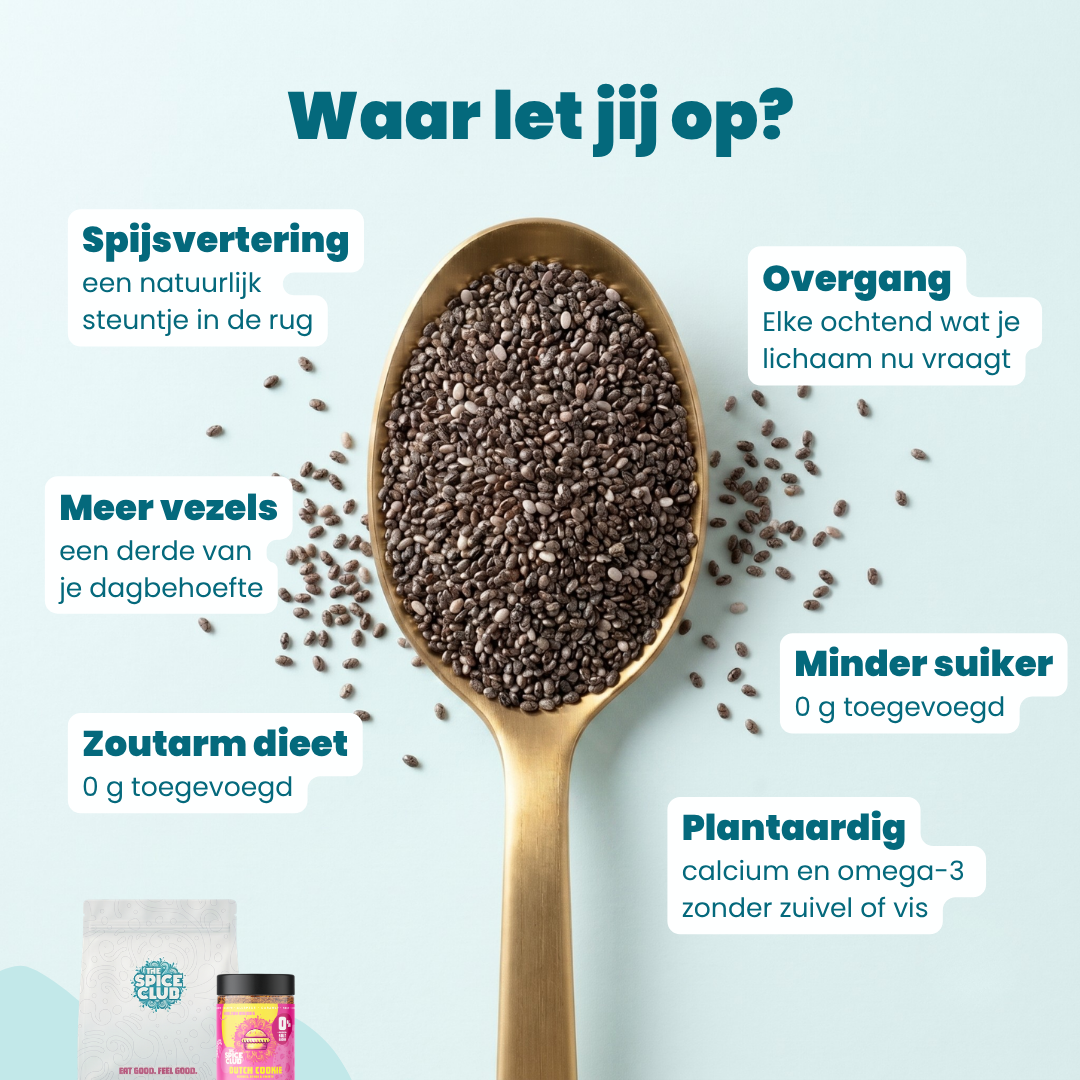 Houten lepel met chiazaad