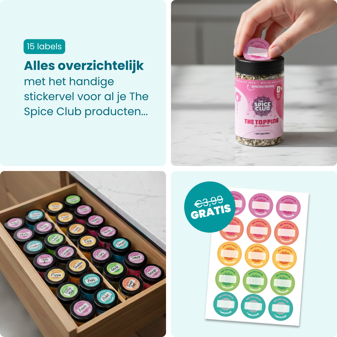 De Toppings Favorieten · 6-Pack - kruidenmix, 100% natuurlijk - sfeerbeeld | The Spice Club